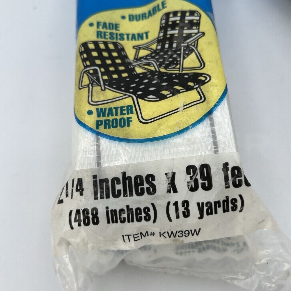 NEW Oceanside Vintage Aluminum Lawn Chair Webbing Kit White Grey 39' One Chair